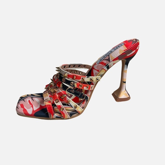 Multi color strapy open toe heel - Picture 2 of 3